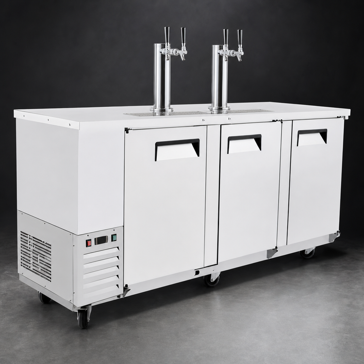 Product image #5 for Atosa 3-Door Self-Contained Direct Draw Draft Beer Cooler, 4 Half-Barrel Capacity, Stainless Steel