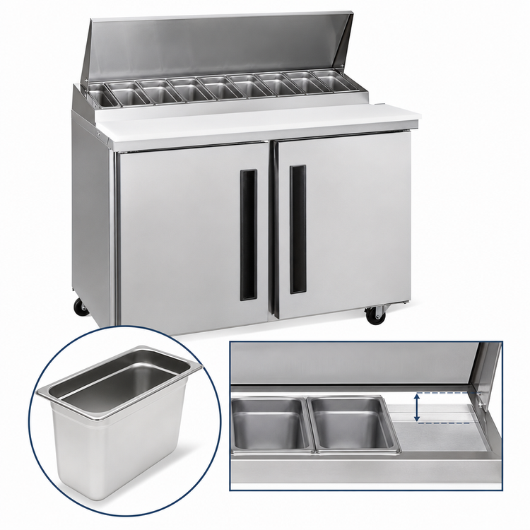 Product image #4 for Centerline by Traulsen 60-Inch Two-Section Mega Top Reach-In Prep Table Refrigerator with Solid Doors