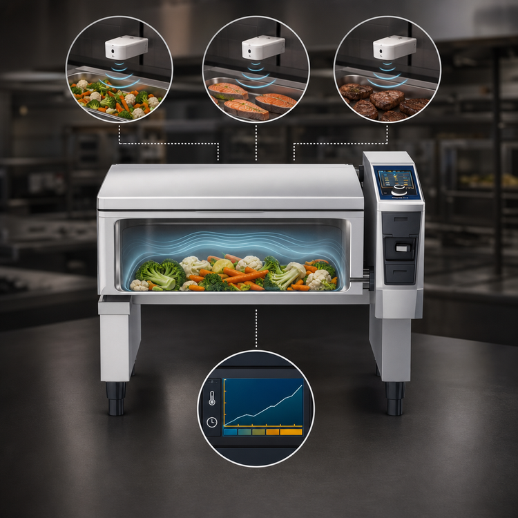 Product image #4 for RATIONAL iVario Pro XL Pressure Version 40-Gallon Multifunctional Cooking Center with Base, 208/240V, 3-Phase