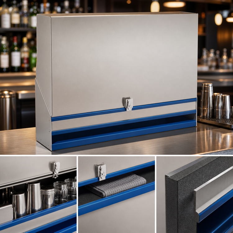 Product image #4 for Advance Tabco Prestige 36-Inch Single-Tier Stainless Steel Speed Rail with Locking Cover