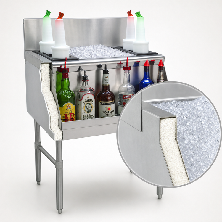 Product image #4 for Advance Tabco Prestige 36-Inch Stainless Steel Bar Ice Bin, 108 lb. Capacity, No Cold Plate