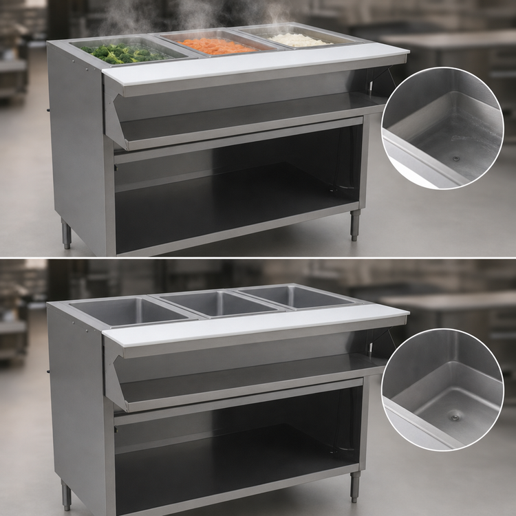 Product image #4 for Spec-Master Sealed Well Electric Hot Food Table, Open Cabinet Base, 2 Wells, 208V