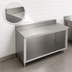 Thumbnail image #4 for John Boos Open Front Cabinet Base Work Table, 60 Inches x 30 Inches, 14/300 Stainless Steel Top, 5-Inch Backsplash