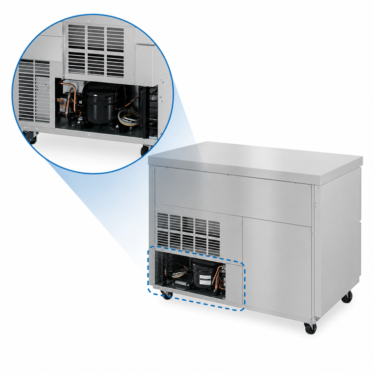 Product image #4 for Hoshizaki Steelheart 48-Inch Two-Section Undercounter Freezer with Four Drawers, 13.66 Cu. Ft.