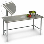 Thumbnail image #4 for Eagle Group Spec-Master T30144GTEM 144 x 30-Inch Stainless Steel Work Table with Marine Edge and Galvanized Open Base
