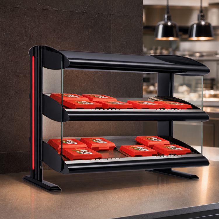 Product image #4 for Hatco Spot On Countertop Horizontal Dual-Shelf Heated Zone Merchandiser Warmer