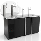 Thumbnail image #4 for Micro Matic USA Pro-Line MDD68-E Two-Section 3-Keg Direct Draw Draft Beer Cooler, 28 Cu. Ft., Glass Rinser, Black, 69.5-Inch Wide