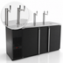 Thumbnail image #4 for Pro-Line E-Series Two-Section 3-Keg Direct Draw Draft Beer Cooler with Glass Rinser, Black, 69.5-Inch Wide