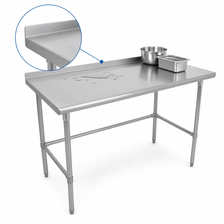 Product image #4 for John Boos Stallion 14-Gauge Stainless Steel Work Table with 1-1/2-Inch Rear Up-Turn and Safety Edge Front, 84 x 36 Inches