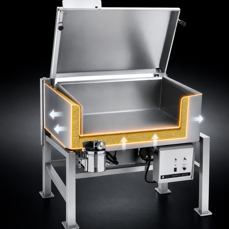 Product image #4 for Legion Combi-Pan CSG41-7 Insulated Gas-Fired Tilting Skillet, 31.2-Gallon, Open Frame Base, 132,000 BTU