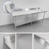 Thumbnail image #4 for Sapphire 84-Inch x 30-Inch Stainless Steel Work Table with 5-Inch Backsplash, Beveled Square Edge and Adjustable Undershelf