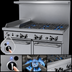 Thumbnail image #4 for Garland Starfire Pro 48-Inch Commercial Gas Restaurant Range with 6 Open Burners, 12-Inch Thermostatic Griddle, and 2 Space Saver Ovens