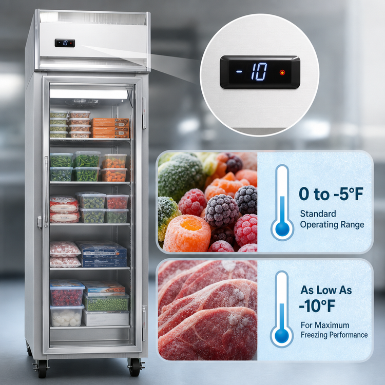 Product image #4 for Continental Refrigerator 1FNSSGD One-Section Display Reach-In Freezer with Narrow Hinged Glass Door