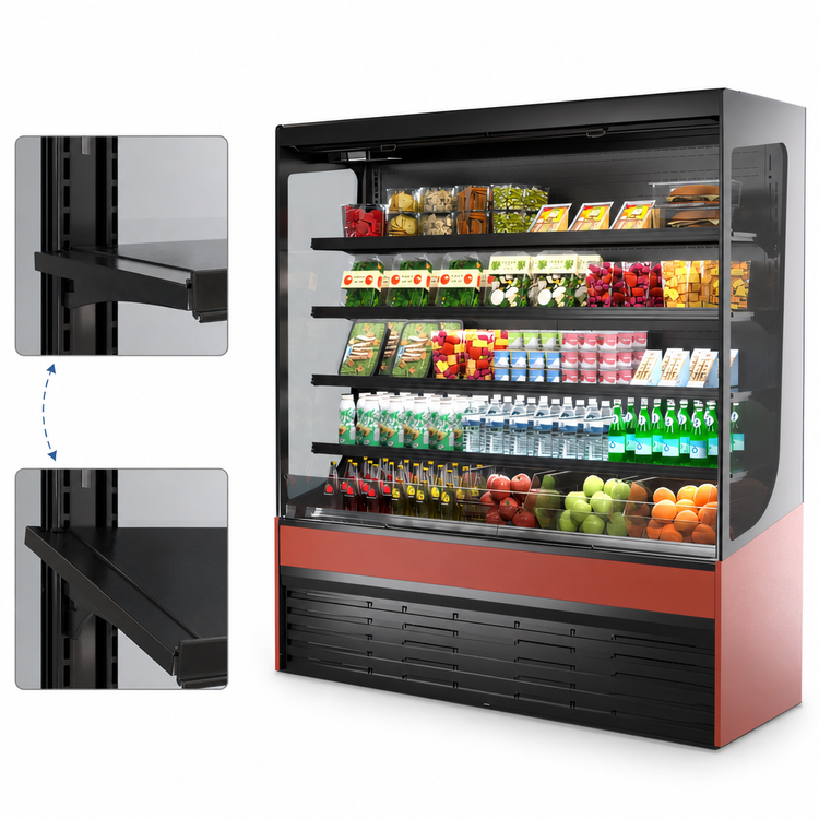 Product image #4 for Vision Series Refrigerated Slim-Line Self-Serve High-Profile Display Case, 47.25-Inch Wide x 24-Inch Deep x 78-Inch High