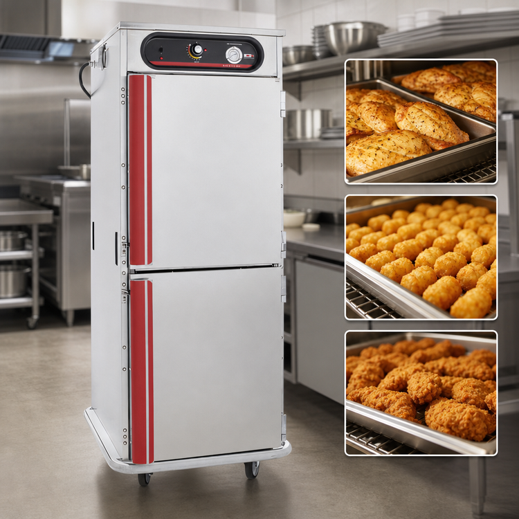 Product image #5 for hotLOGIX HL5-1812 Full-Height Insulated Heated Holding and Transport Cabinet, Solid Dutch Doors