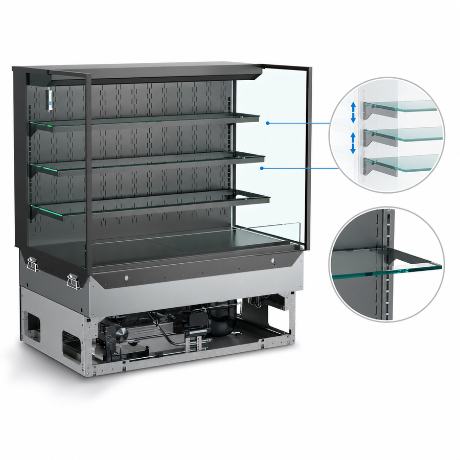 Three Adjustable Glass Shelves