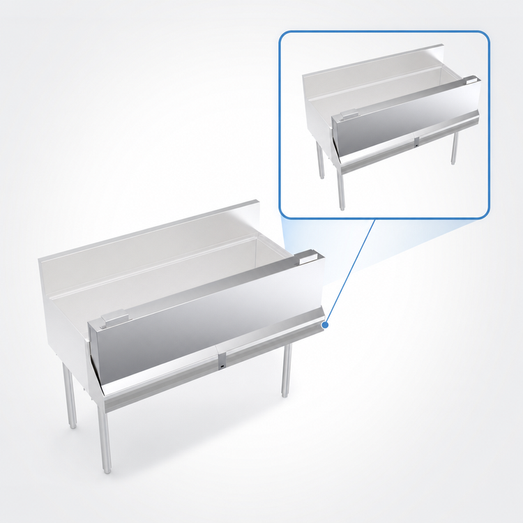 Product image #4 for Krowne Royal Series Single 46-Inch Stainless Steel Speed Rail Locking Cover