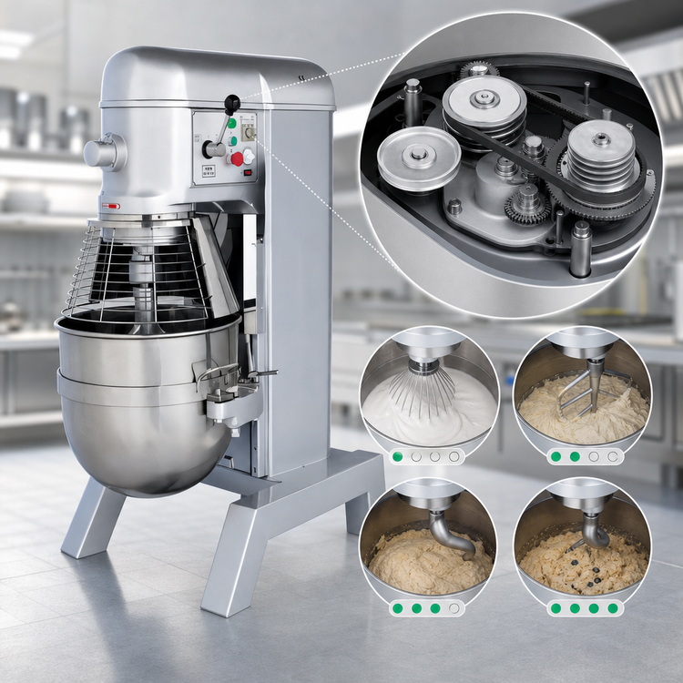 Product image #4 for BakeMax 80 Qt. Floor Model Planetary Mixer, 4-Speed, 220V/3-Phase