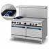 Thumbnail image #4 for Turbo Air Radiance 60-Inch Gas Restaurant Range with 48-Inch Left Griddle, 2 Open Burners, and 2 Standard Ovens