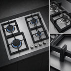 Thumbnail image #5 for Summit Commercial GCJ4SS 23-5/8-Inch Built-In 4-Burner Sealed Gas Cooktop, Stainless Steel, Cast Iron Grates