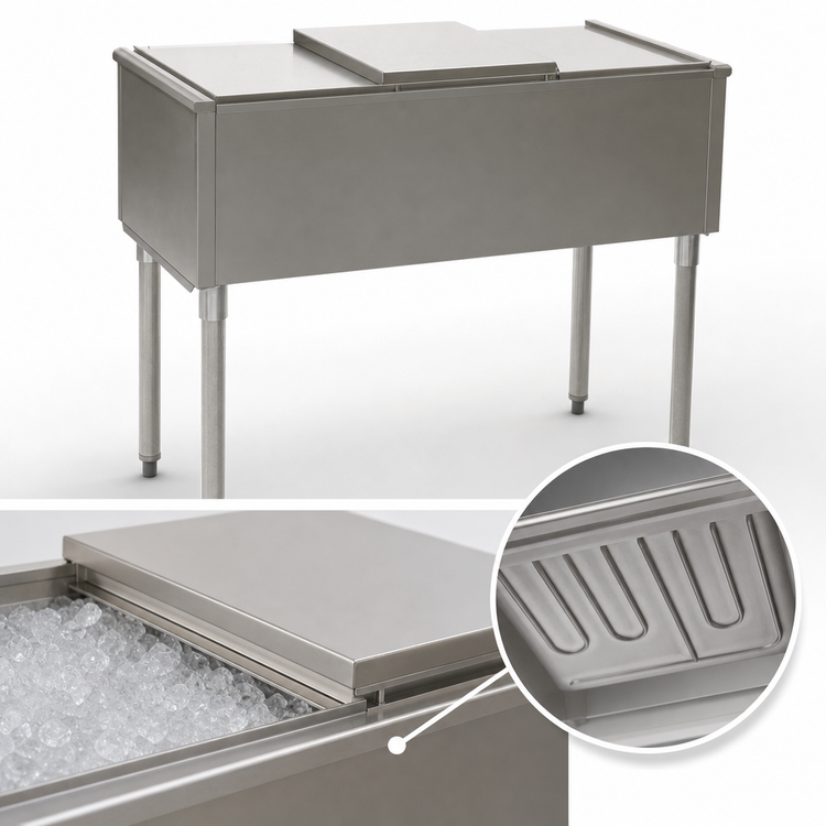 Product image #4 for Eagle Group 2200 Series Underbar Pass-Thru Ice Bin with 7-Circuit Cold Plate, 175 lb. Capacity, 36 x 24 Inch