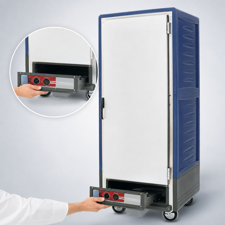 Product image #4 for Metro C5 3 Series Full Height Mobile Heated Holding and Proofing Cabinet with Full-Length Solid Door, Blue Insulation Armour