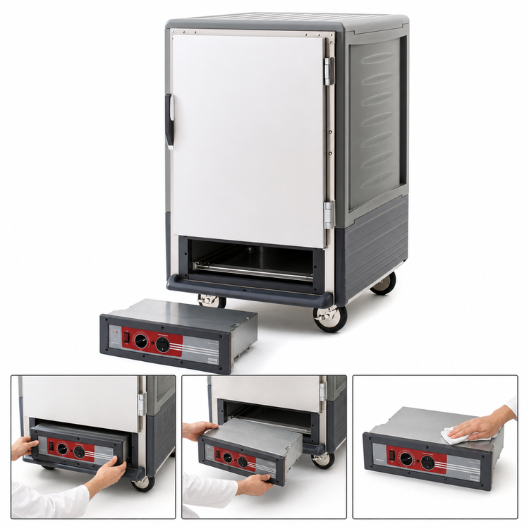 Product image #4 for Metro C5 3 Series Half-Height Heated Holding Cabinet with Gray Insulation Armour, Solid Door, 17-Pan Capacity