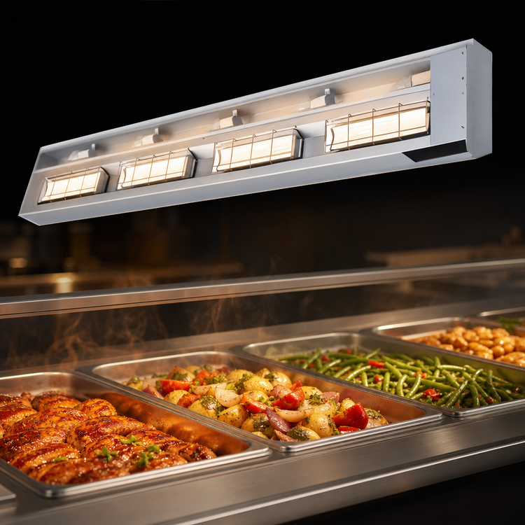 Product image #4 for Hatco Ultra-Glo 54-Inch Double Lighted Infrared Strip Heat Lamp Food Warmer