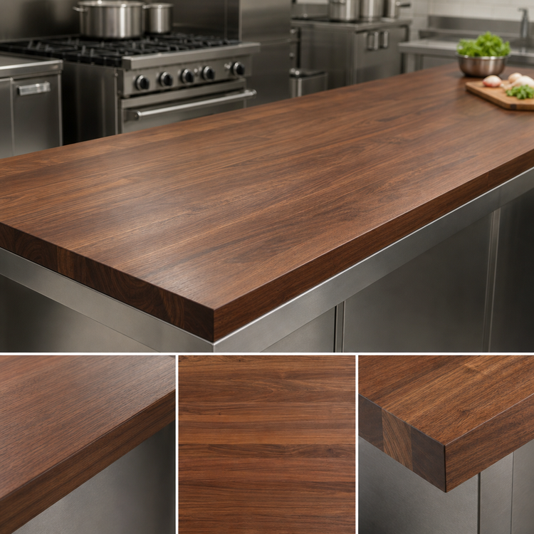 Product image #4 for Boos Block 132-Inch x 30-Inch American Black Walnut Kitchen Countertop, Flat, 2-1/4-Inch Thick