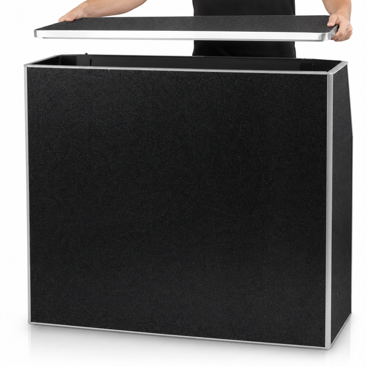 Product image #4 for 4-Foot Black Marble Laminate Foldable Portable Bar with Removable Aluminum Top