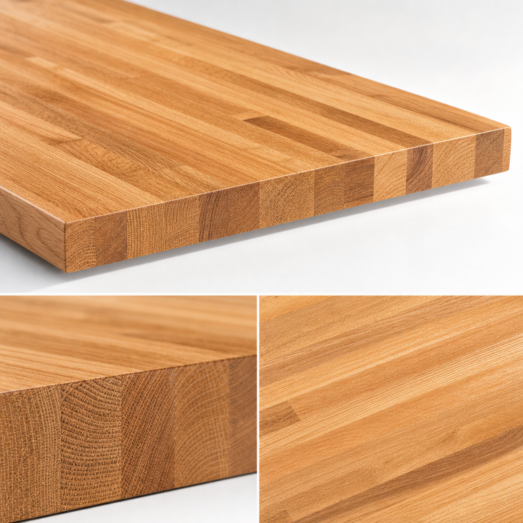 Product image #4 for Appalachian Red Oak Blended Rails, Edge Grain Kitchen Countertop with Varnique Finish, 48 x 25 x 1-1/2 Inches
