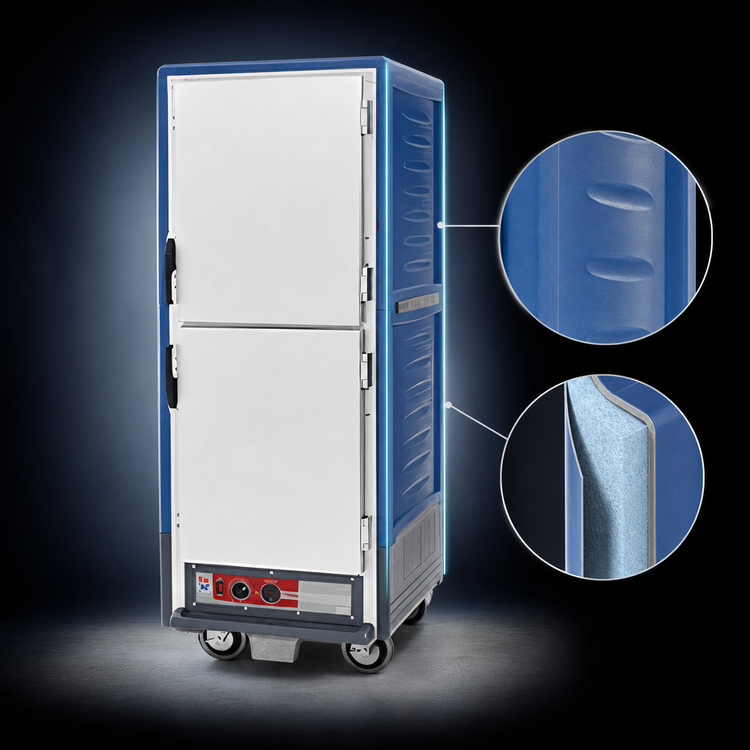 Product image #4 for Metro C5 3 Series Full-Height Mobile Moisture Heated Holding & Proofing Cabinet with Blue Insulation Armour and Dutch Aluminum Doors