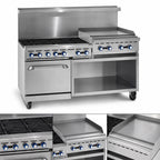 Thumbnail image #4 for Imperial (Middleby) Pro Series IR-4-RG24-XB 48-Inch Gas Restaurant Range, 4 Open Burners, 24-Inch Griddle/Broiler, Standard Oven
