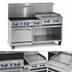 Thumbnail image #4 for Imperial Pro Series 48-Inch Gas Restaurant Range with 4 Open Burners, 24-Inch Raised Griddle/Broiler, Standard Oven, and Open Cabinet Base