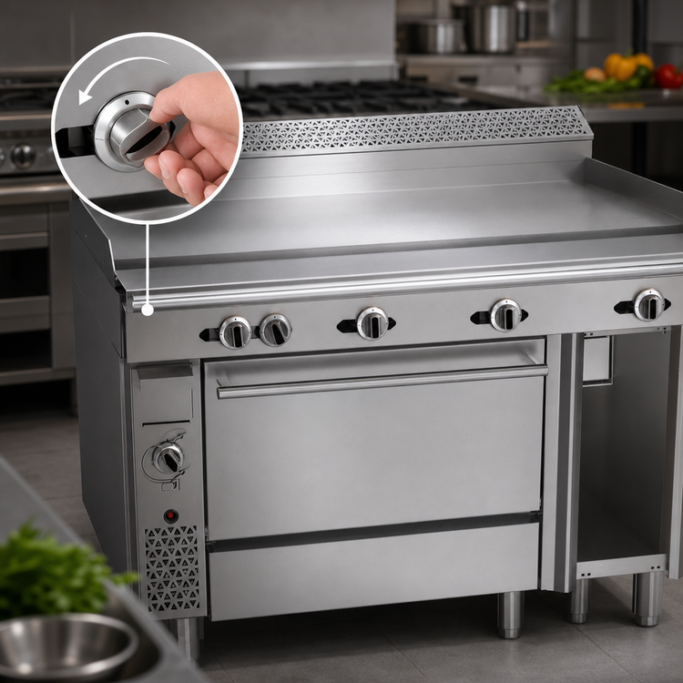 Product image #4 for Garland Cuisine Series 48-Inch Heavy Duty Gas Griddle Top Range with Valve-Controlled Griddle and Convection Oven