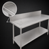 Thumbnail image #4 for Advance Tabco 144-Inch x 24-Inch 304 Stainless Steel Work Table with 10-Inch Backsplash and Adjustable Undershelf