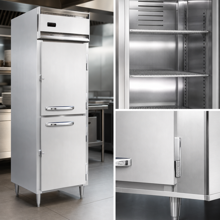 Product image #4 for Continental Refrigerator Designer Line DL1W-SS-HD 1-Section Full Stainless Steel Heated Holding Cabinet with Half Doors