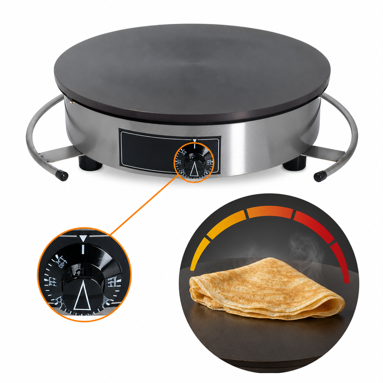 Product image #5 for Krampouz Single Electric Countertop Crepe Maker with Cast Iron Griddle, 15-3/4 Inch, 120V