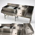 Thumbnail image #4 for Advance Tabco Underbar Basics Uni-Serv 60-Inch Speed Bar with Left Ice Bin and Recessed Dump Sink