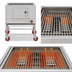 Thumbnail image #4 for American Range 60-Inch Wood or Charcoal Floor Model Broiler with 2 Burners, Gas Log Lighter, and Round Rod Grates