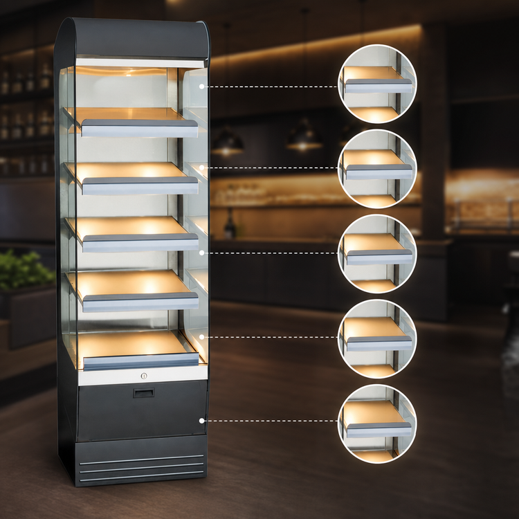 Product image #4 for Alto-Shaam Halo Heat HSM-24/5S/T 24-Inch 5-Shelf Self-Service Heated Shelf Merchandiser, Floor Model