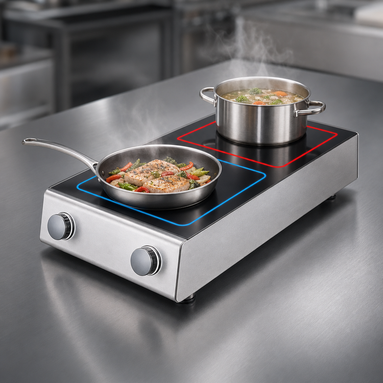 Product image #4 for Garland Instinct 2-Burner Dual Hob Countertop Induction Cooktop