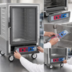 Thumbnail image #4 for Metro C5 Insulation Armour C535-CFC-U-GY Mobile Half-Height Heated Holding & Proofing Cabinet, Clear Polycarbonate Door, 8 Sheet Pan Capacity