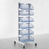 Thumbnail image #4 for Quantum Mobile Single-Sided Partition Wall Add-On Unit with Baskets, White/Chrome Finish, 18 x 26 x 74 Inches