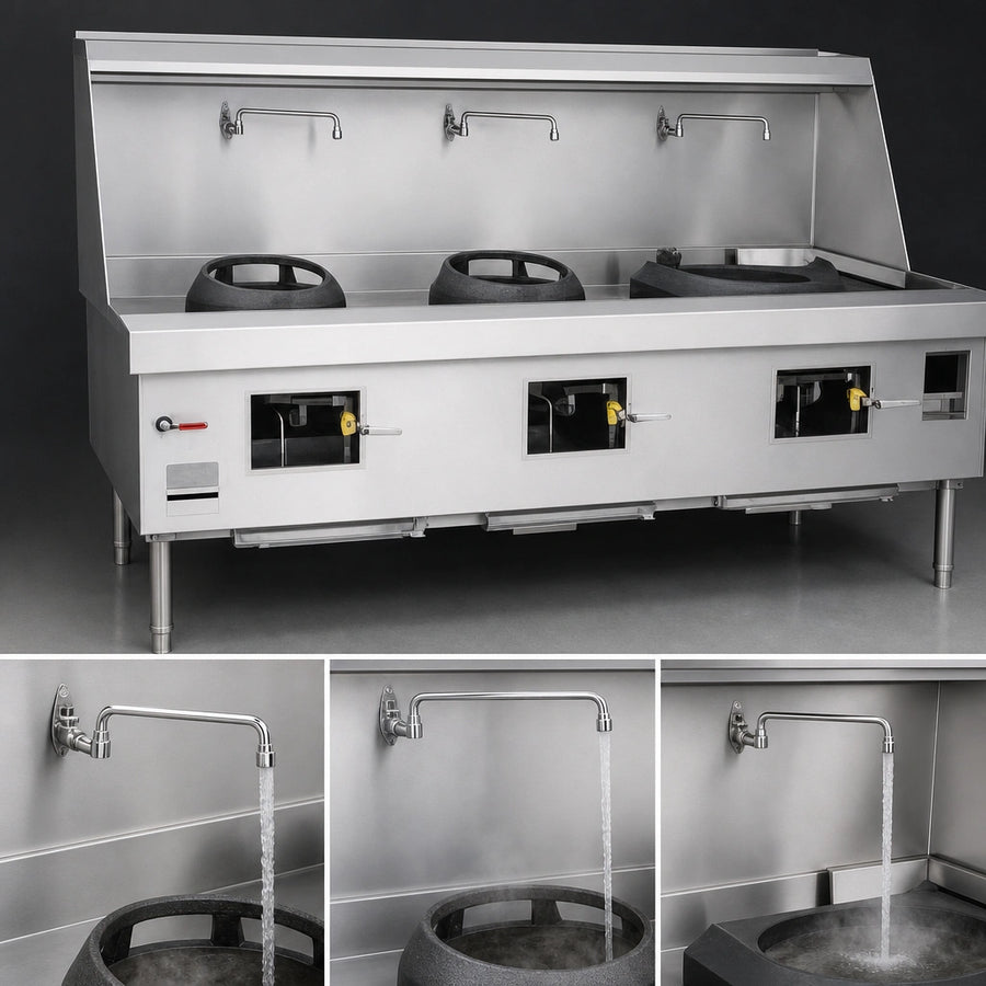 Three Swing Faucets