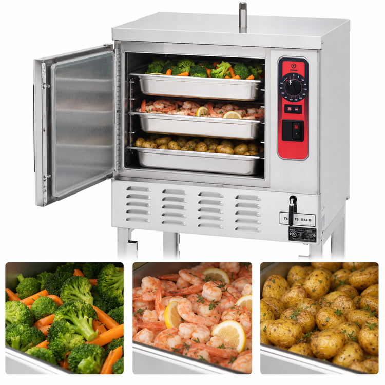 Product image #4 for Vulcan C24EO3 Countertop Boilerless/Connectionless Electric Convection Steamer, 3-Pan Capacity