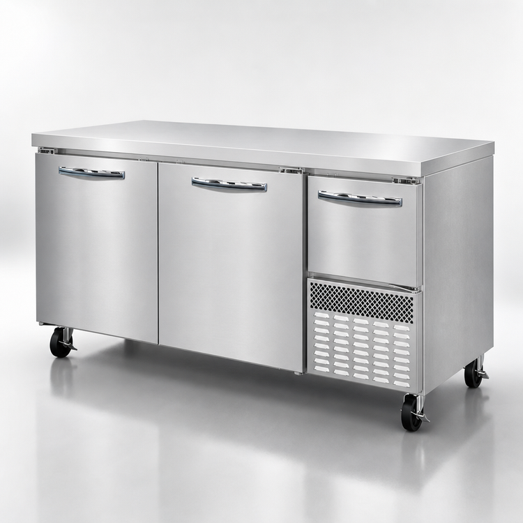 Product image #4 for Continental Refrigerator FA68SN 68" Shallow Depth Worktop Freezer with 2 Full & 1 Half Height Doors