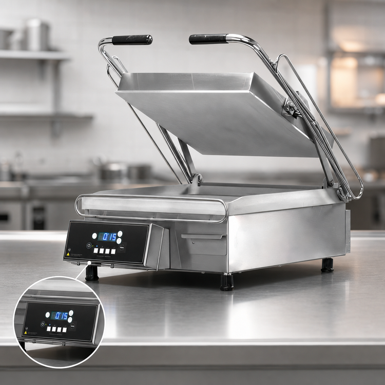 Product image #4 for Proluxe 12 x 12 Inch Countertop Commercial Panini Press with Adjustable Thickness and Digital Controls