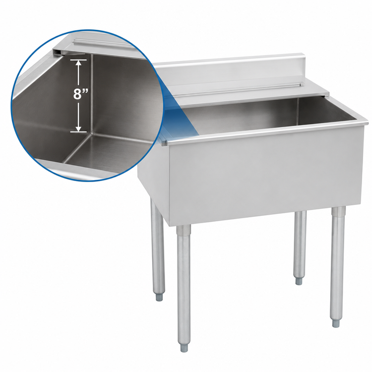 Product image #4 for Eagle Group 2200 Series 24" x 24" Underbar Ice Bin/Cocktail Unit with Sliding Cover, 63 lb Capacity