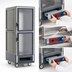 Thumbnail image #4 for Metro C5 3 Series Full Height Mobile Heated Holding & Proofing Cabinet with Gray Insulation Armour, Dutch Clear Doors, and Fixed Wire Slides